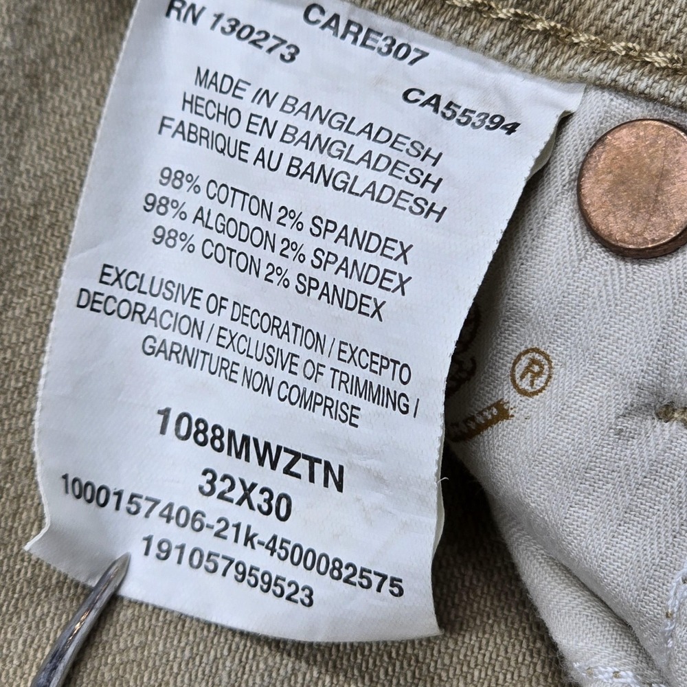 Wrangler Jeans Mens 34x27 Beige Slim Straight Stretch Denim 1088MWZTN Pants - Picture 7 of 13